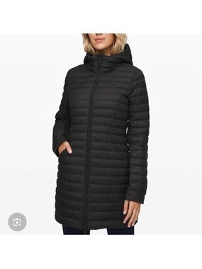 Lululemon Pack it down jacket long in black. Size:8 (NO HOOD)